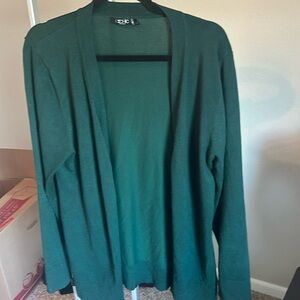 Green open front cardigan